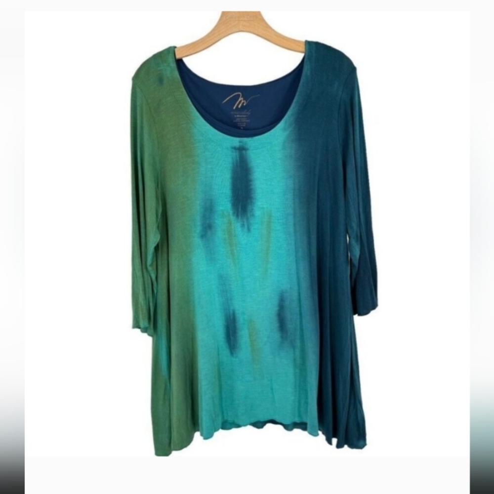 MIRACLE BODY by Miraclesuit Blue Asymmetrical Tunic with Relaxed Fit